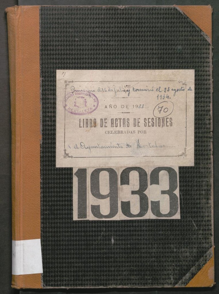 Miniatura de Actas y acuerdos del ayuntamiento de Hortaleza de 1933-1934. Libro 641.