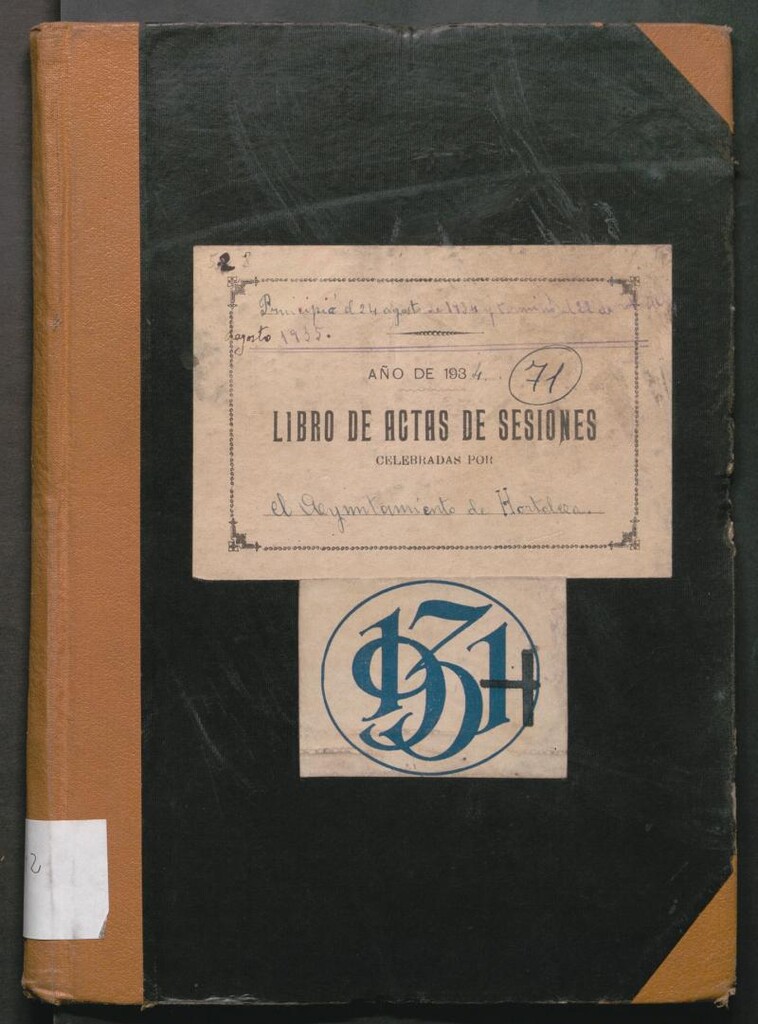 Miniatura de Actas y acuerdos del ayuntamiento de Hortaleza de 1934-1935. Libro 642.