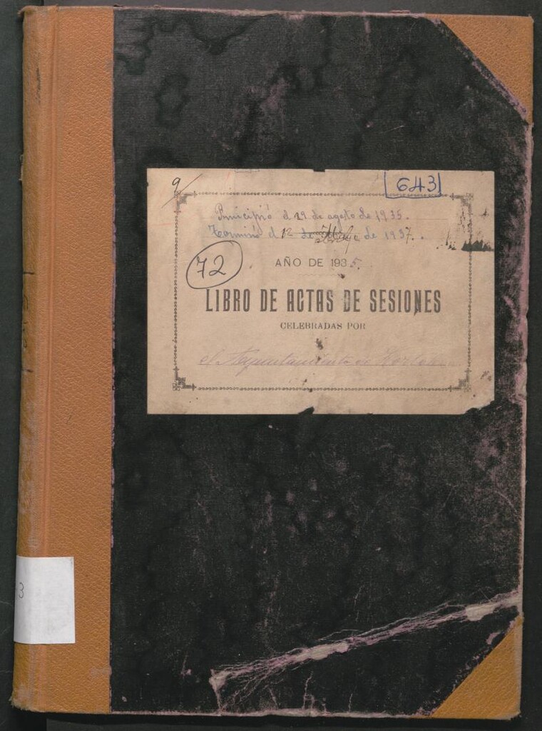Miniatura de Actas y acuerdos del ayuntamiento de Hortaleza de 1935-1937. Libro 643.
