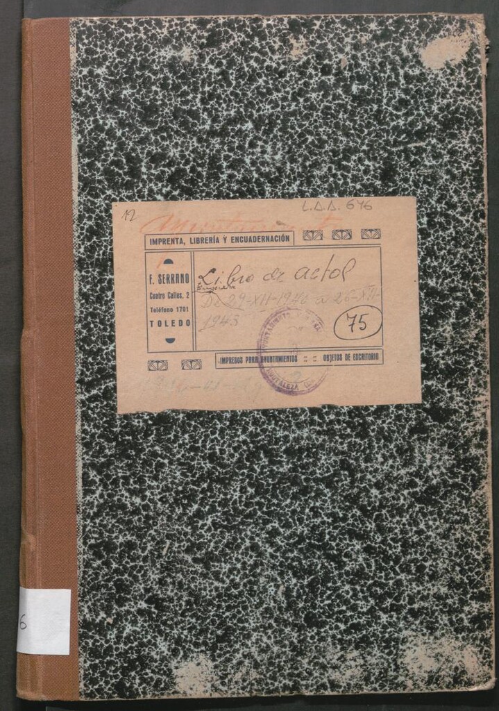 Miniatura de Actas y acuerdos del ayuntamiento de Hortaleza de 1940-1943. Libro 646.