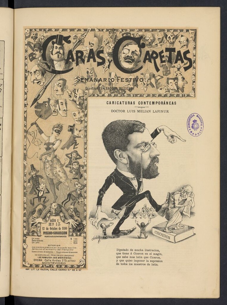 Miniatura de Caras y Caretas: semanario festivo del 12 de octubre de 1890