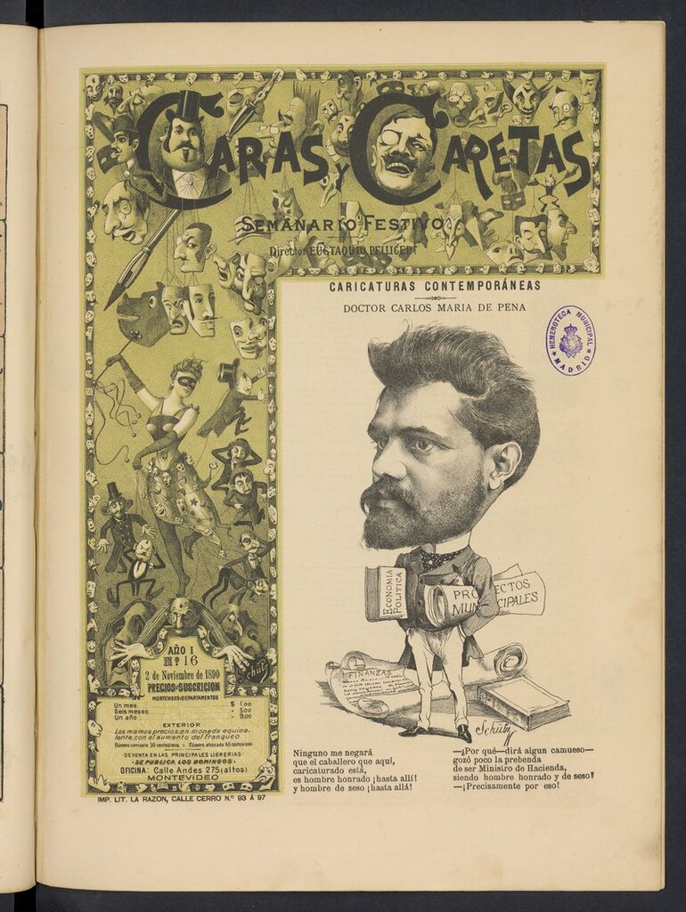 Miniatura de Caras y Caretas: semanario festivo del 2 de noviembre de 1890