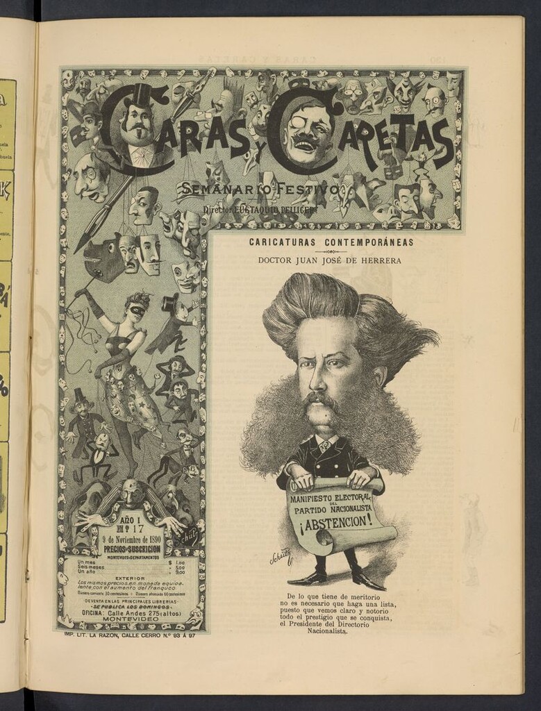 Miniatura de Caras y Caretas: semanario festivo del 9 de noviembre de 1890