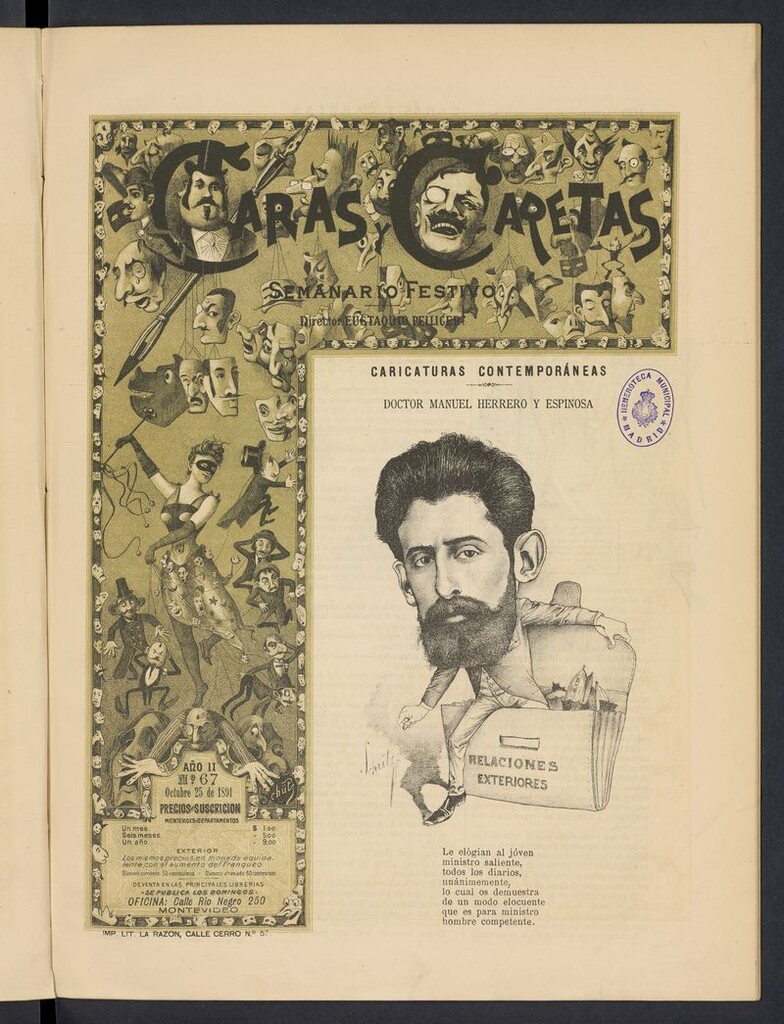 Miniatura de Caras y Caretas: semanario festivo del 25 de octubre de 1891