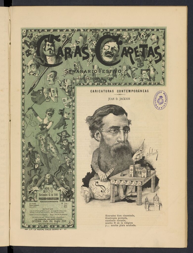 Miniatura de Caras y Caretas: semanario festivo del 15 de noviembre de 1891