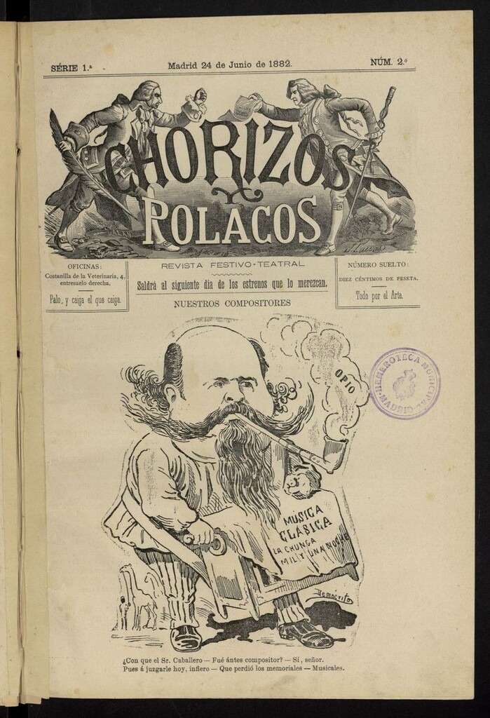 Miniatura de Chorizos y Polacos: revista festiva-teatral del 24 de junio de 1882