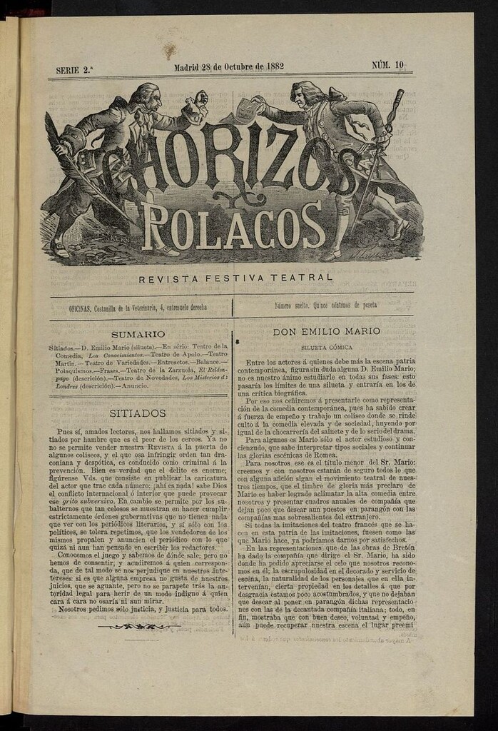 Miniatura de Chorizos y Polacos: revista festiva-teatral del 28 de octubre de 1882