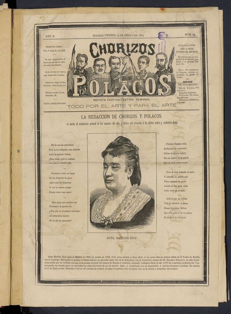 Miniatura de Chorizos y Polacos: revista festiva-teatral del 19 de enero de 1883