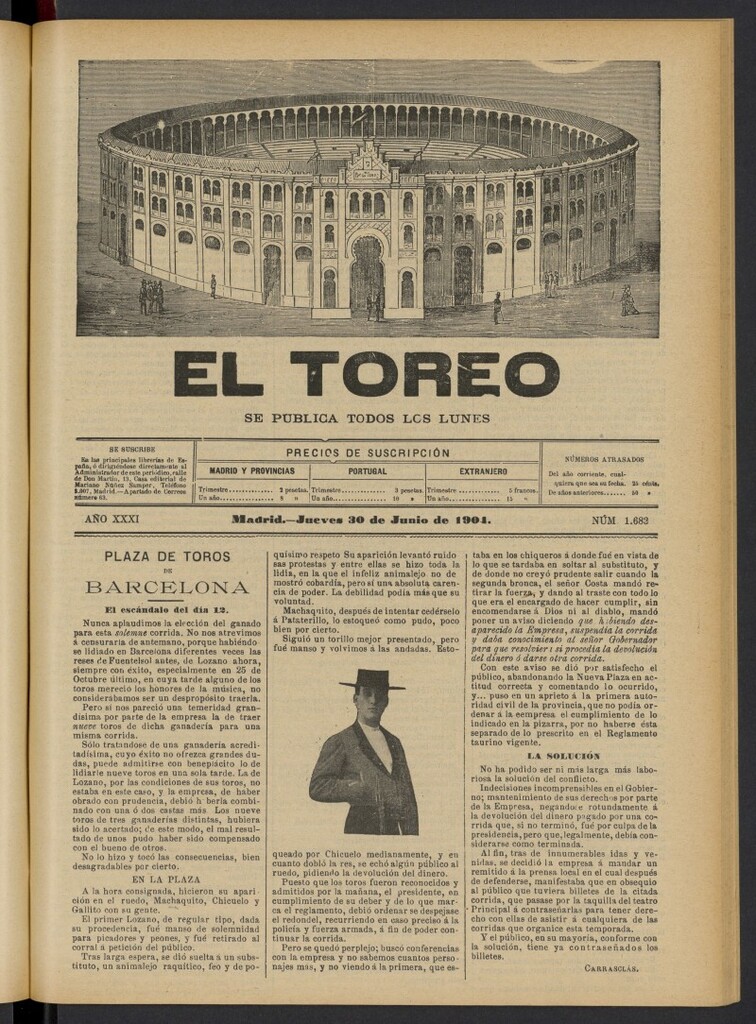 Miniatura de El Toreo: suplemento a "La Correspondencia Teatral" del 30 de junio de 1904, nº 1683