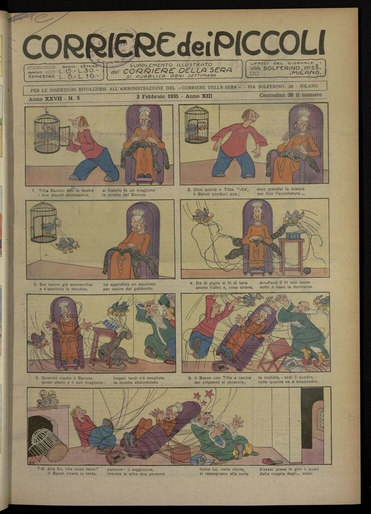 Miniatura de Corriere dei Piccoli del 3 de febrero de 1935