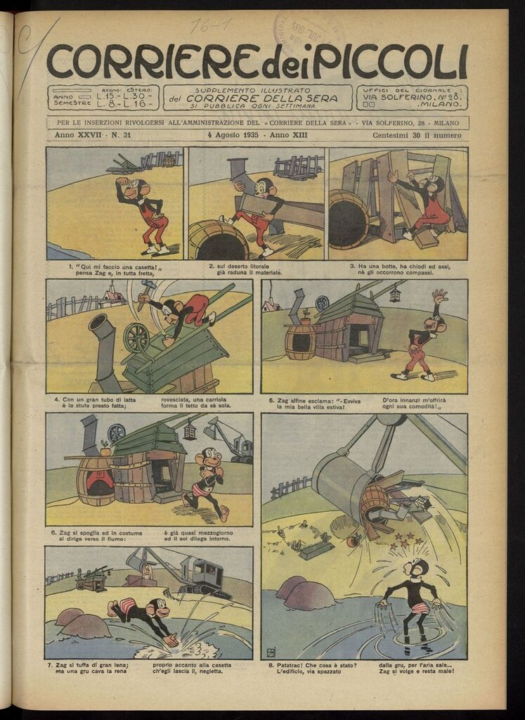 Miniatura de Corriere dei Piccoli del 4 de agosto de 1935