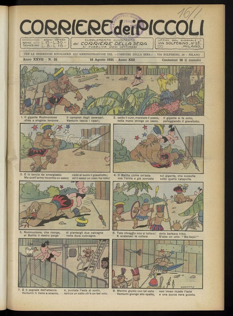 Miniatura de Corriere dei Piccoli del 18 de agosto de 1935