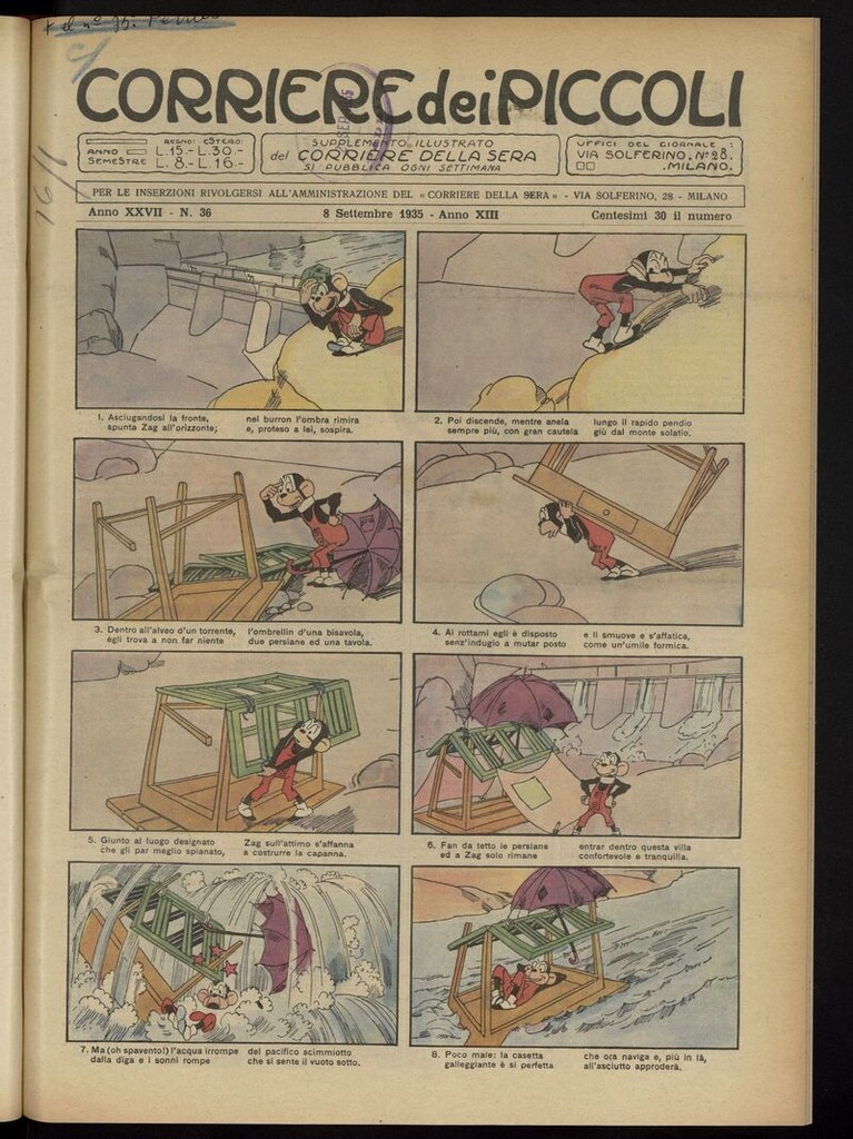 Miniatura de Corriere dei Piccoli del 8 de septiembre de 1935