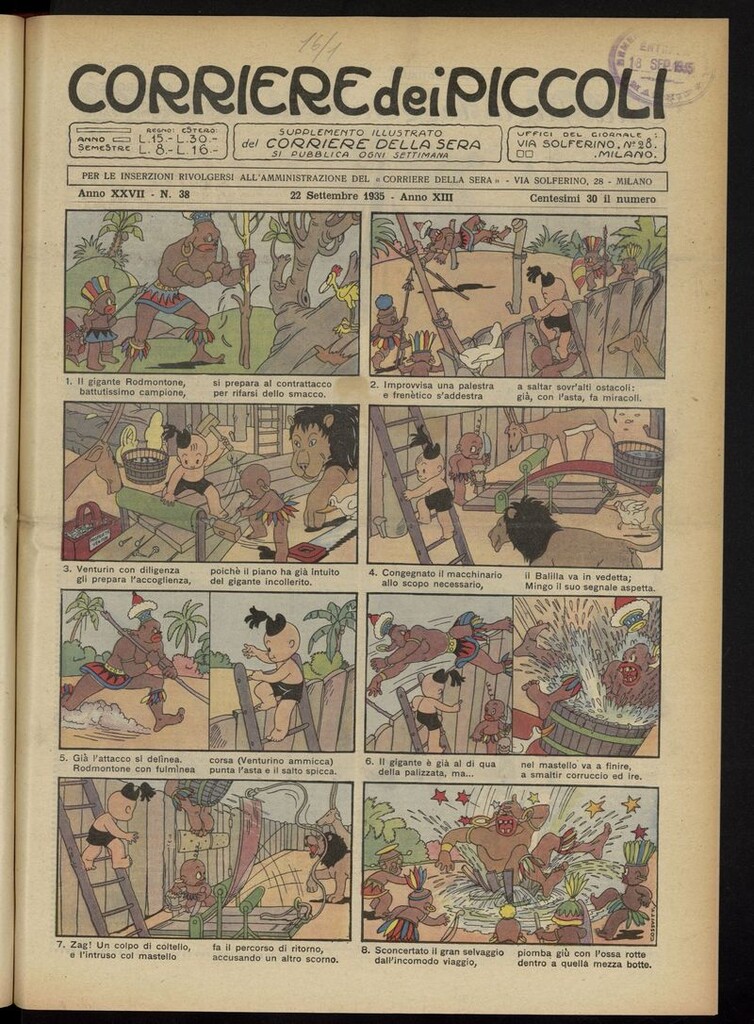 Miniatura de Corriere dei Piccoli del 22 de septiembre de 1935
