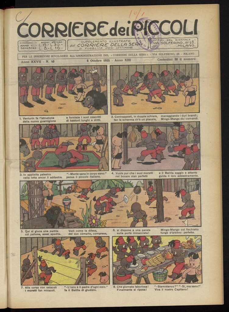 Miniatura de Corriere dei Piccoli del 6 de octubre de 1935