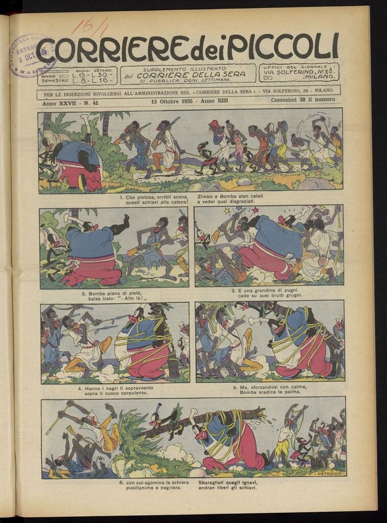 Miniatura de Corriere dei Piccoli del 13 de octubre de 1935
