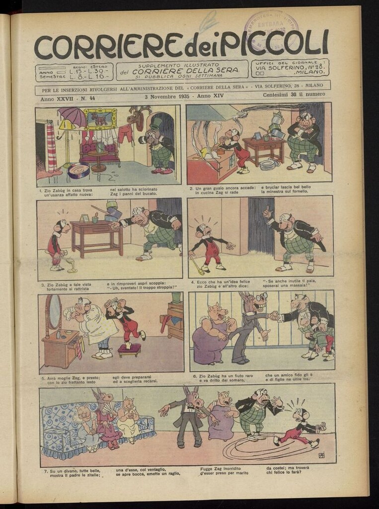 Miniatura de Corriere dei Piccoli del 3 de noviembre de 1935