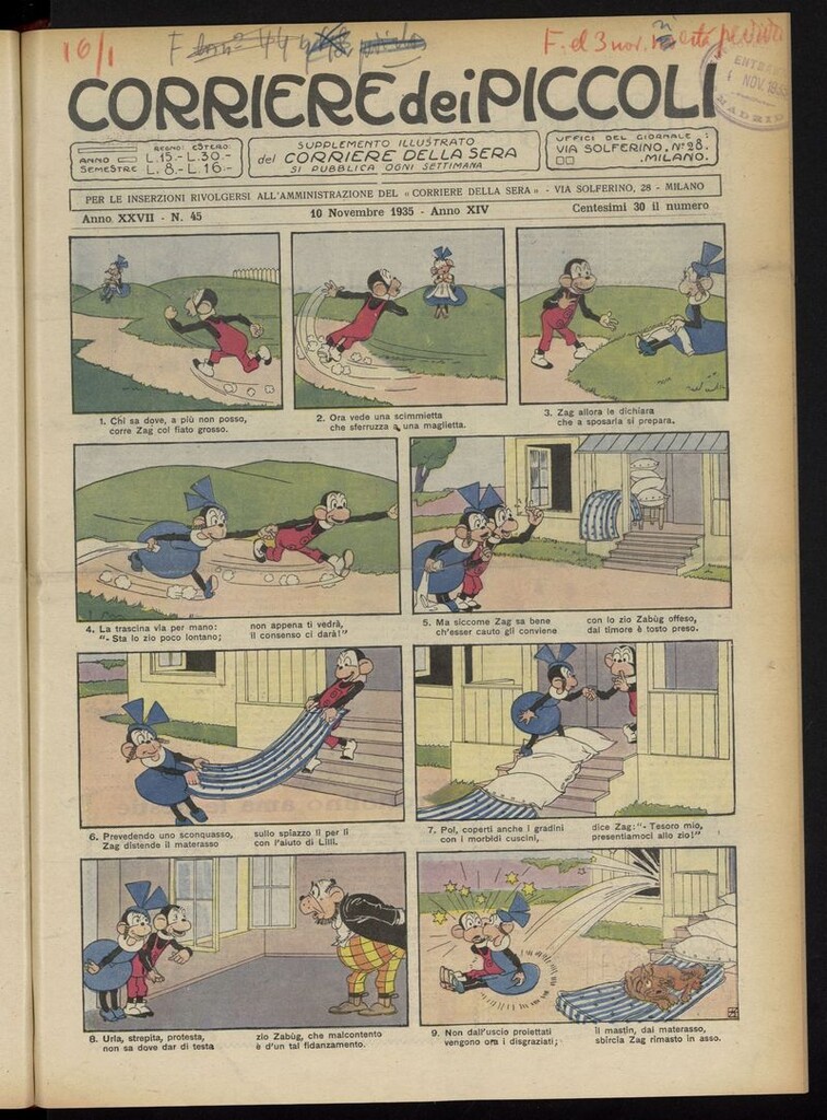 Miniatura de Corriere dei Piccoli del 10 de noviembre de 1935