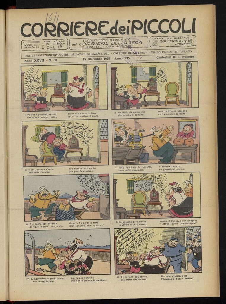 Miniatura de Corriere dei Piccoli del 15 de diciembre de 1935