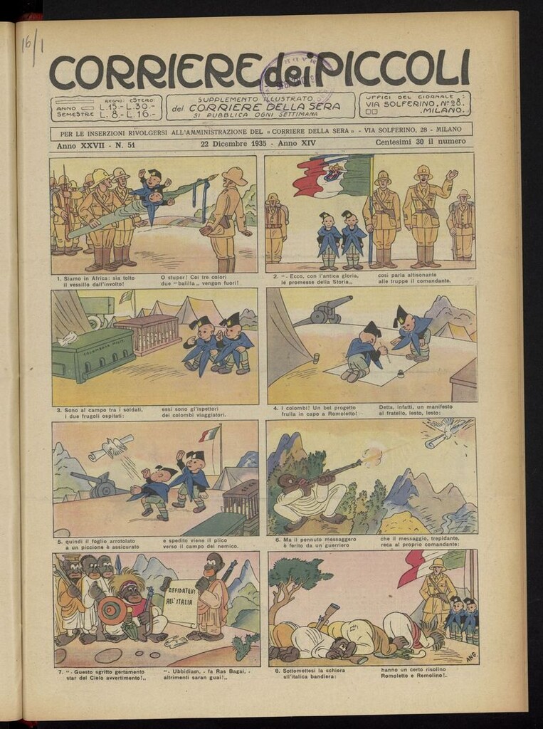 Miniatura de Corriere dei Piccoli del 22 de diciembre de 1935