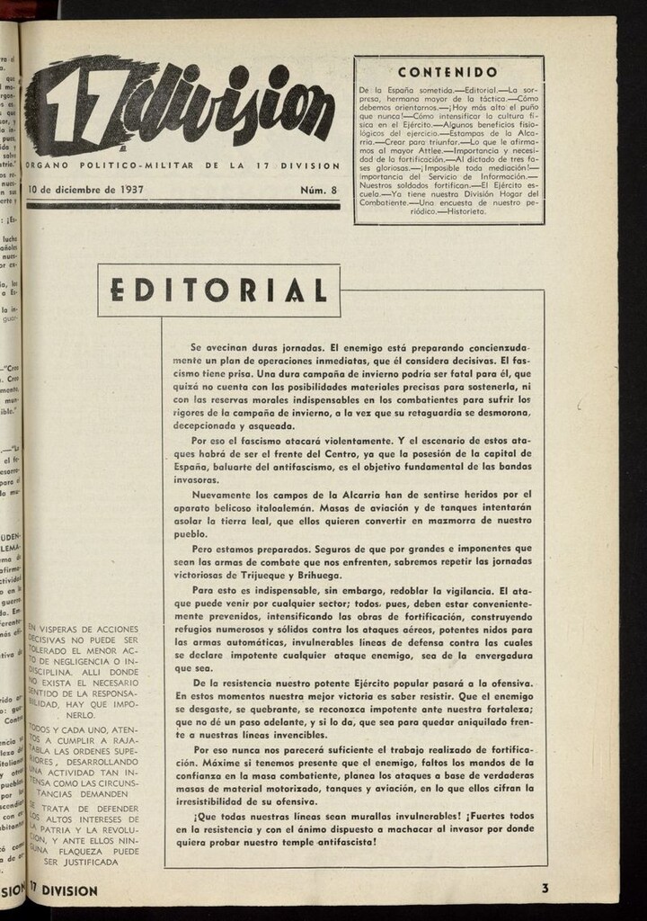 Miniatura de 17 División (Madrid, 1937) del 10 de diciembre de 1937