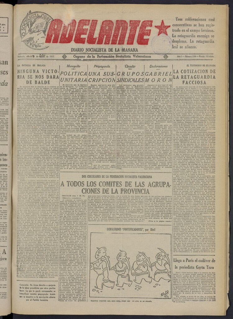 Miniatura de Adelante: diario socialista de la mañana del 31 de julio de 1937