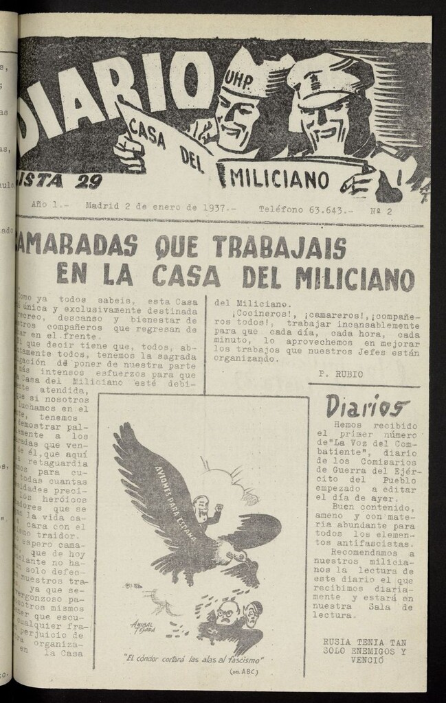 Miniatura de Casa del Miliciano del 2 de enero de 1937