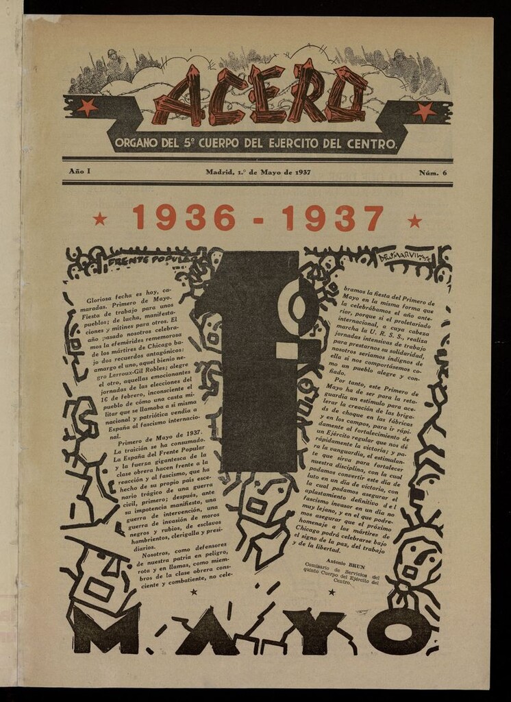 Miniatura de Acero: Organo de la Agrupación Modesto del 1 de mayo de 1937