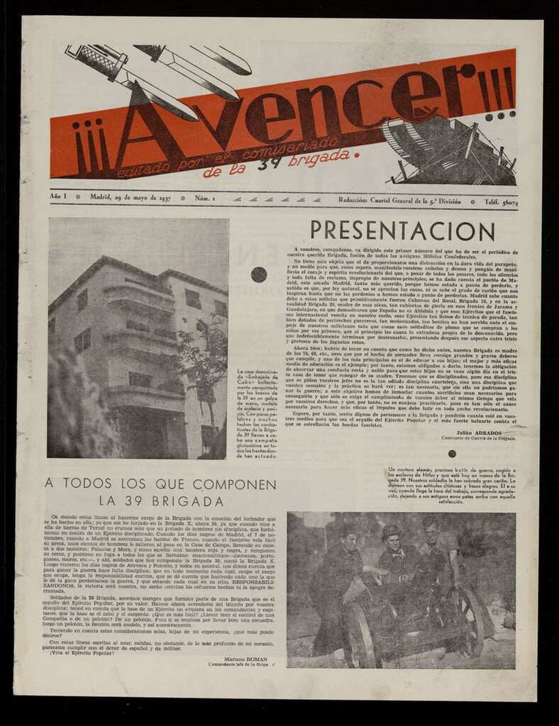 Miniatura de ¡¡¡A Vencer!!! del 29 de mayo de 1937
