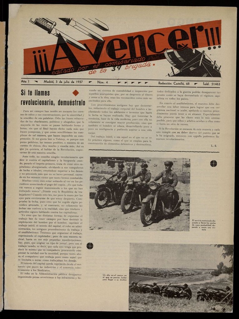 Miniatura de ¡¡¡A Vencer!!! del 3 de julio 1937
