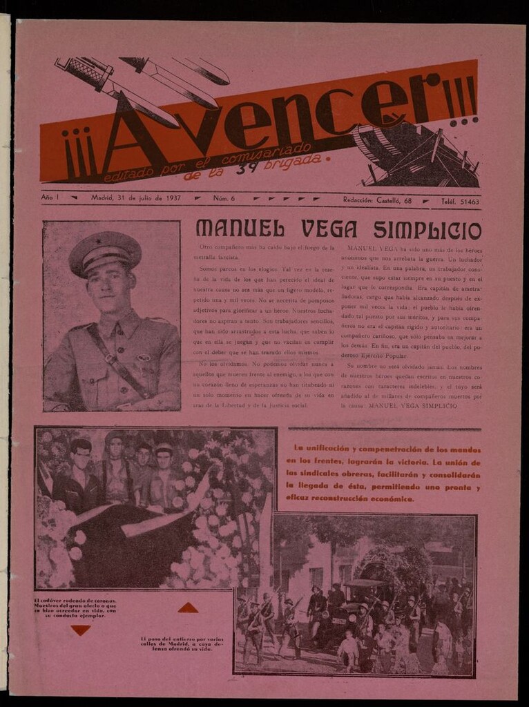 Miniatura de ¡¡¡A Vencer!!! del 31 de julio 1937