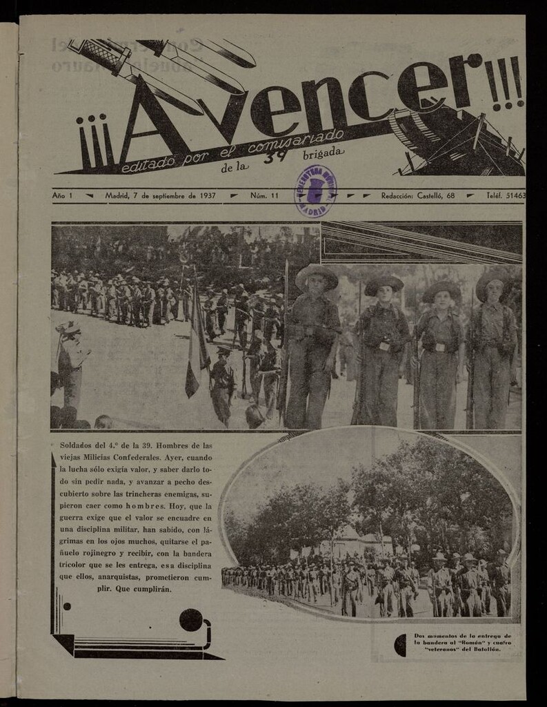 Miniatura de ¡¡¡A Vencer!!! del 7 de septiembre 1937