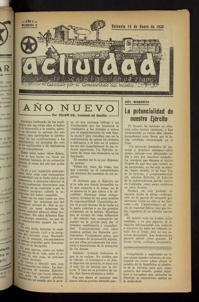 Miniatura de Actividad (Valencia. 1938) del 15 de enero de 1939