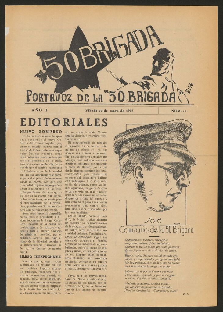 Miniatura de 50 Brigada: portavoz de la 50 Brigada del 22 de mayo de 1937