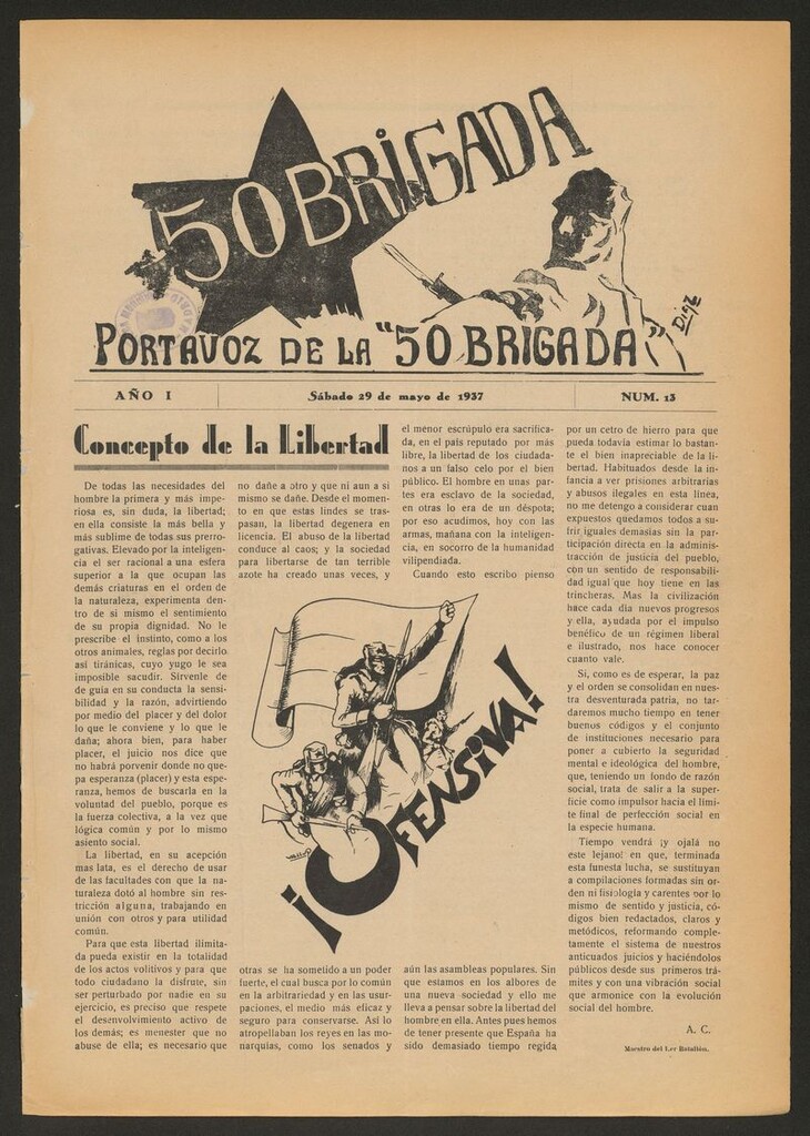 Miniatura de 50 Brigada: portavoz de la 50 Brigada del 29 de mayo de 1937