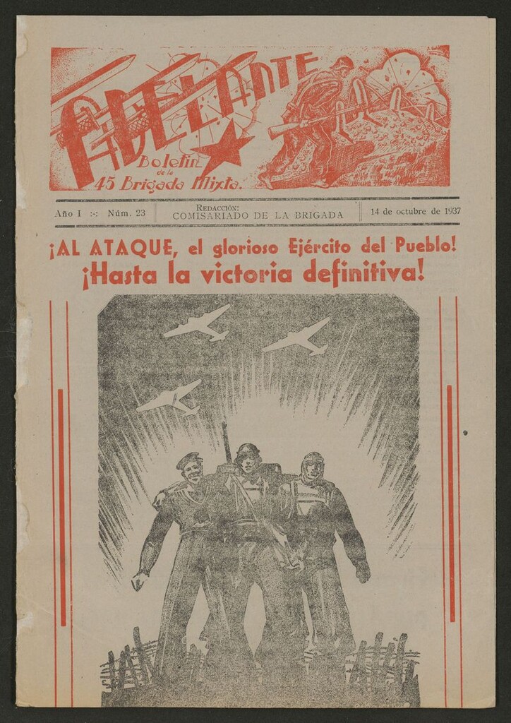 Miniatura de Adelante: órgano de la 45 Brigada Mixta del 14 de octubre de 1937