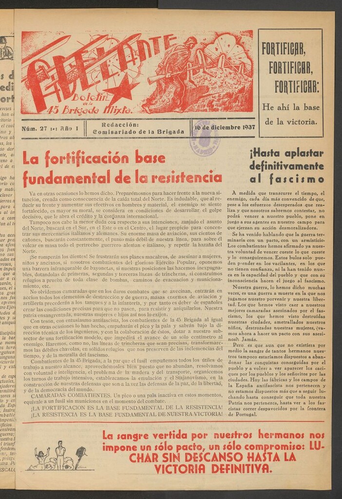 Miniatura de Adelante: órgano de la 45 Brigada Mixta del 16 de diciembre de 1937