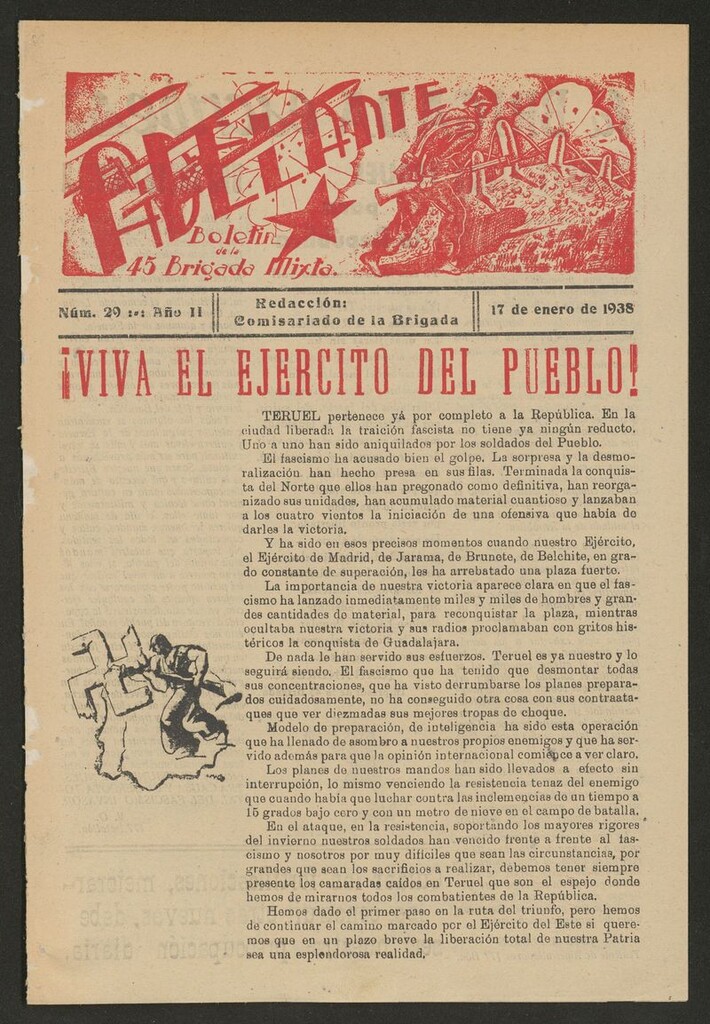 Miniatura de Adelante: órgano de la 45 Brigada Mixta del 17 de enero de 1938