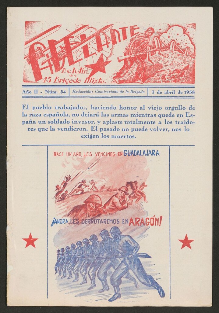 Miniatura de Adelante: órgano de la 45 Brigada Mixta del 3 de abril de 1938