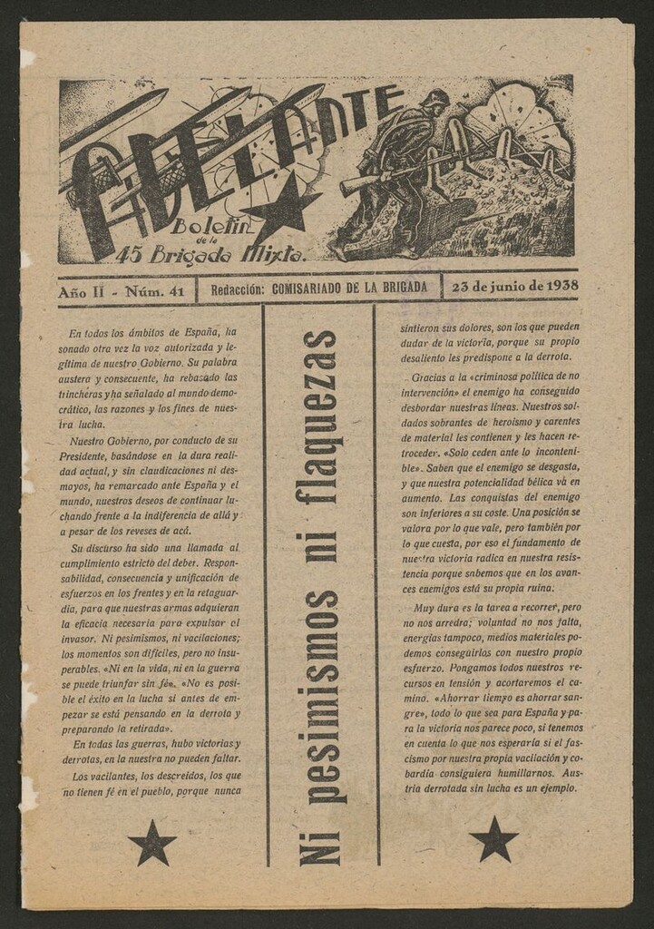 Miniatura de Adelante: órgano de la 45 Brigada Mixta del 23 de junio de 1938, nº 41