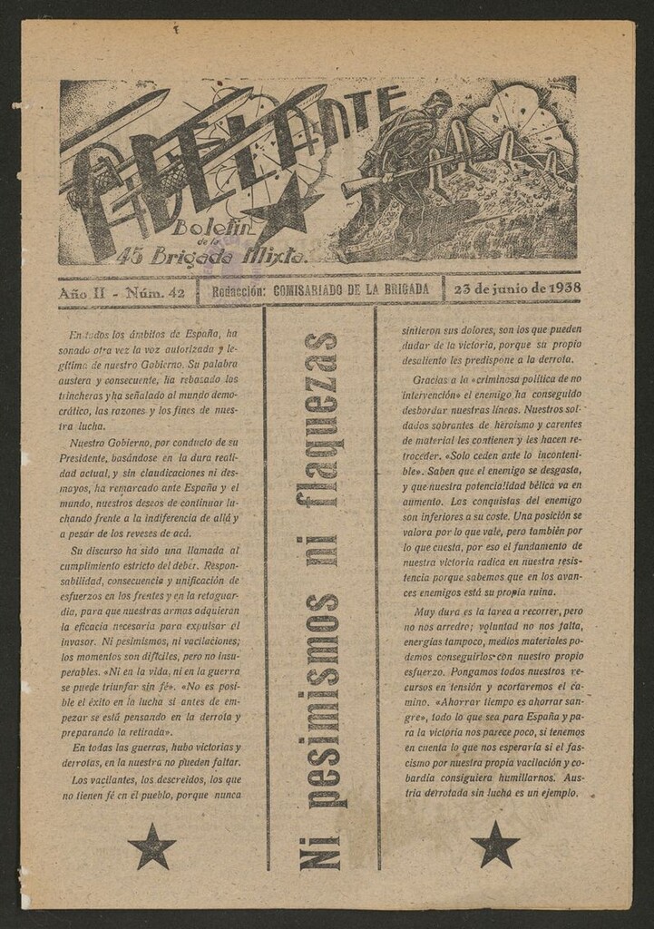 Miniatura de Adelante: órgano de la 45 Brigada Mixta del 23 de junio de 1938, nº 42
