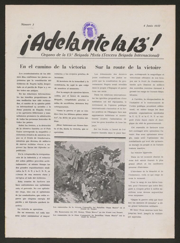 Miniatura de ¡Adelante la 13ª! del 4 de junio de 1937