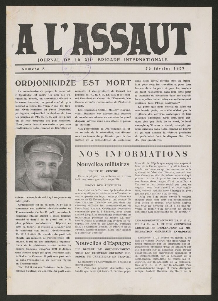 Miniatura de A l´Assaut del 26 de febrero de 1937