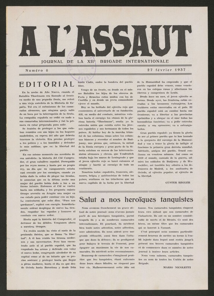 Miniatura de A l´Assaut del 27 de febrero de 1937