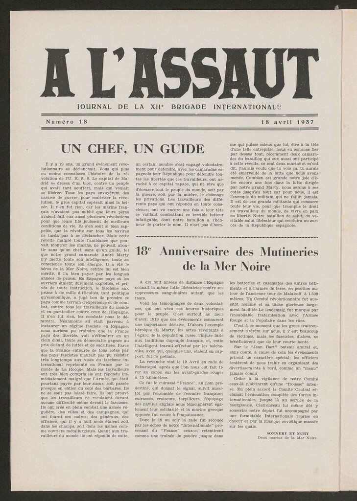 Miniatura de A l´Assaut del 18 de abril de 1937