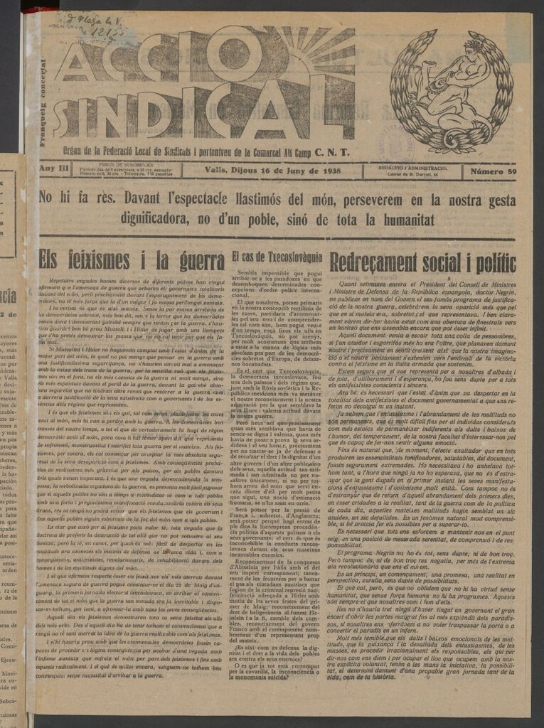 Miniatura de Acció Sindical del 16 de juny de 1938