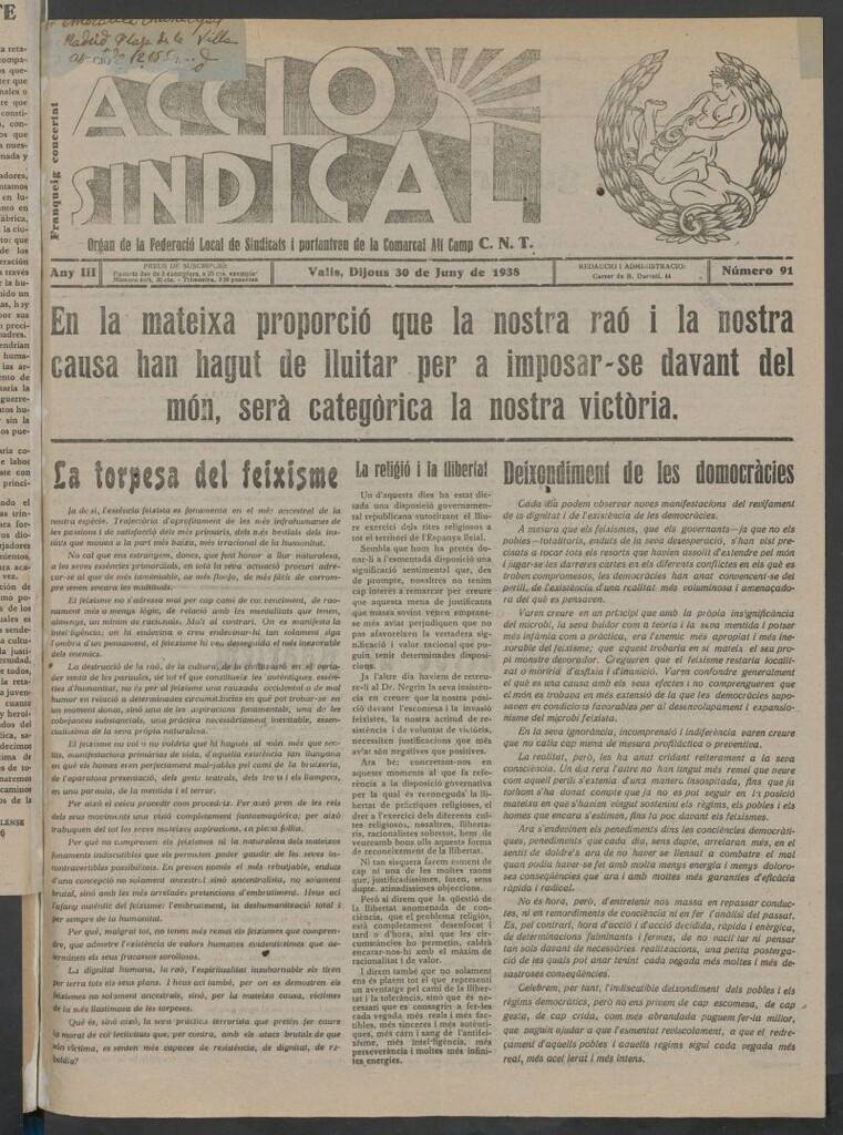 Miniatura de Acció Sindical del 30 de juny de 1938