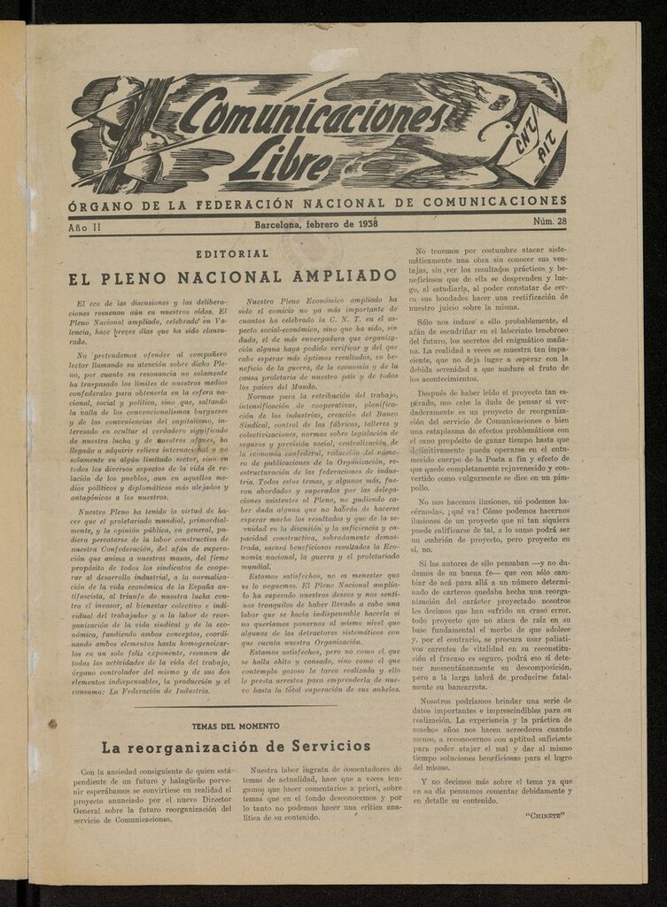 Miniatura de Comunicaciones Libre del 1 de febrero de 1938