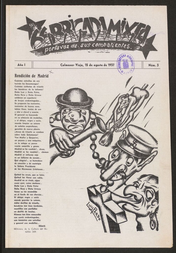 Miniatura de 66 Brigada Mixta : portavoz de sus combatientes del 15 de agosto de 1937