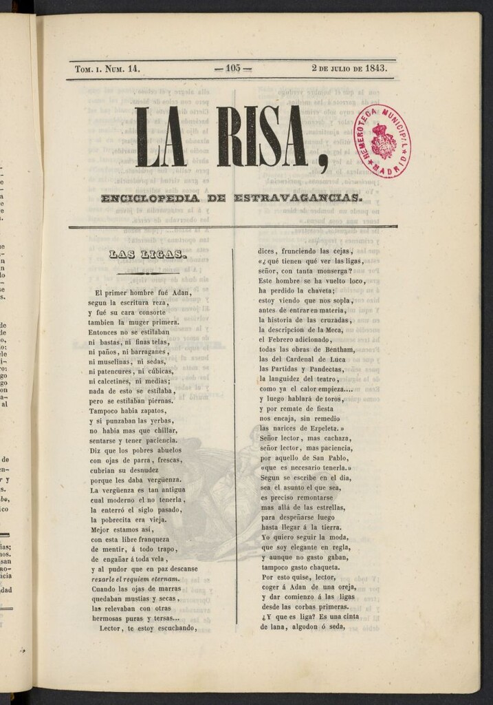 Miniatura de La risa: enciclopedia de estravagancias del 2 de julio de 1843, nº 14
